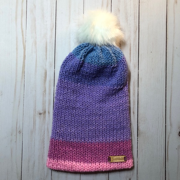 Purple Ombre Slouchy Pom Pom Beanie - Picture 1 of 1